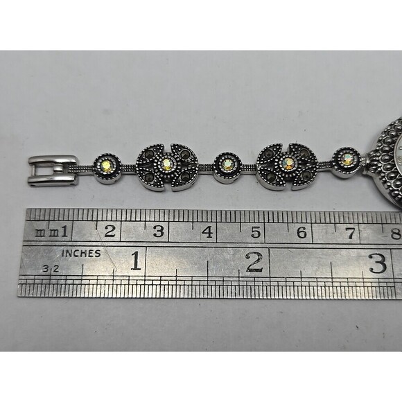Peck And Peck Womens Marcasite Faux Opal Bracelet Watch Quartz New Battery - Picture 8 of 9